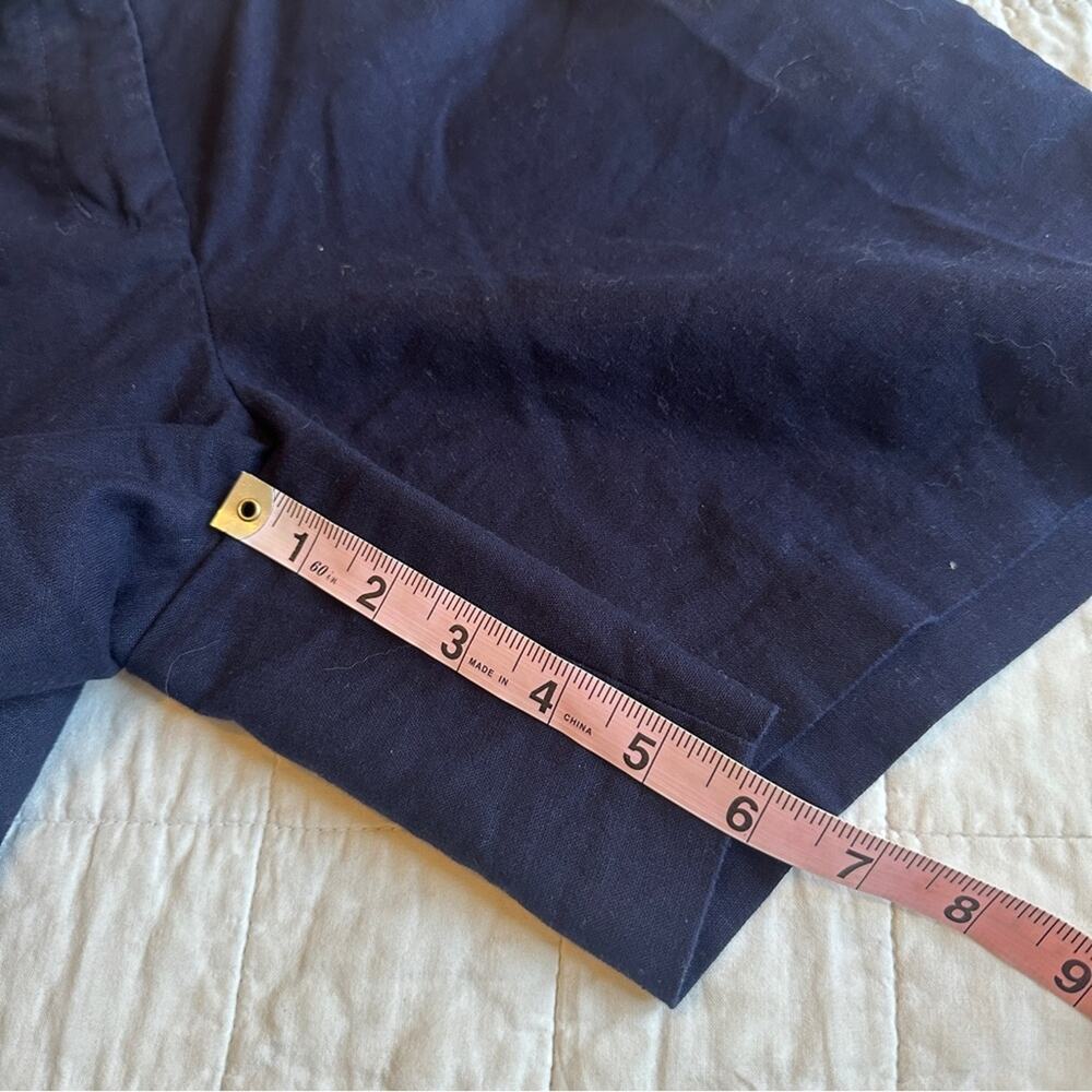 Boden Cora Linen Shorts Navy 4 - Picture 5 of 9